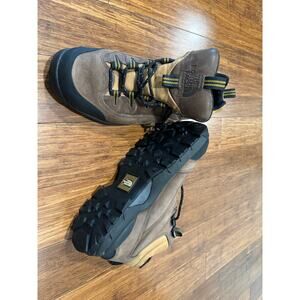 The North Face Leather Hiking Boots Men’s 9.5 Brown Mid Trail Outdoor Trek Shoes